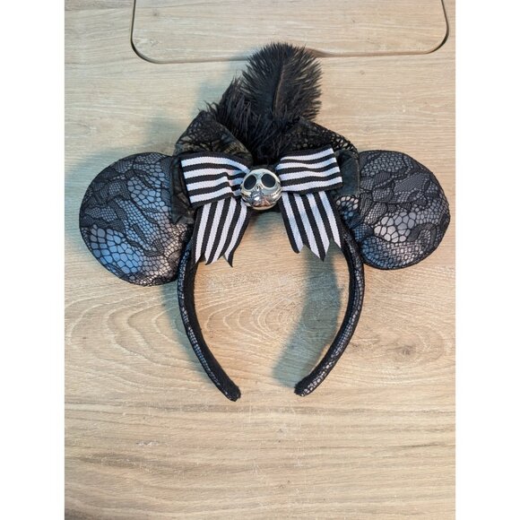 Disney Ears Nightmare Before Christmas Jack Skellington Lace and Feather main image 4